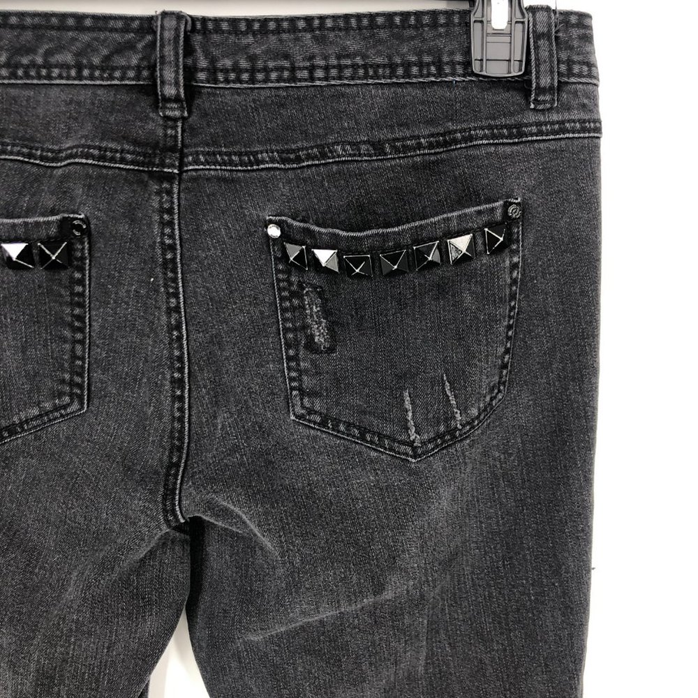 MICHAEL KORS Studded Skinny Jeans SIze 12 Womens Faded Mid Rise Edgy